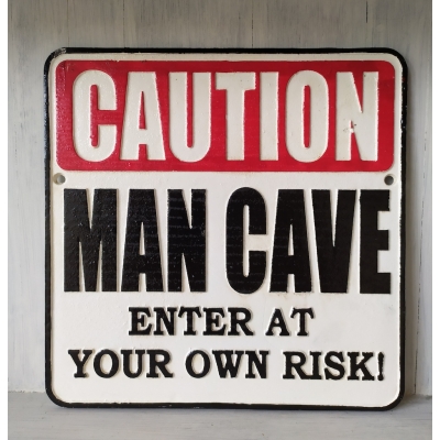 Caution mancave gietijzer